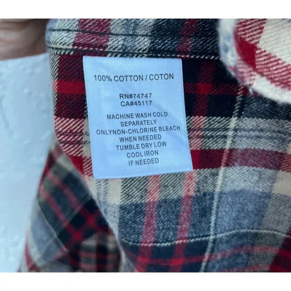 Red Head Brand Co Adult Flannel Checkered Long Sleeve Collared Shirt Red Sz 2XL - Picture 10 of 10